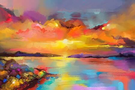 Paesaggio marino astratto