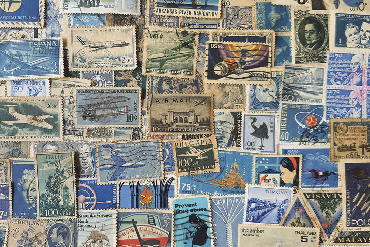 Various old postage stamps