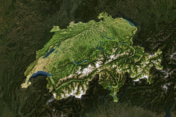 3D-kort over Schweiz