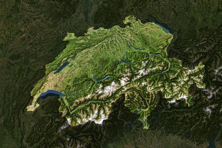 3D карта на Швейцария