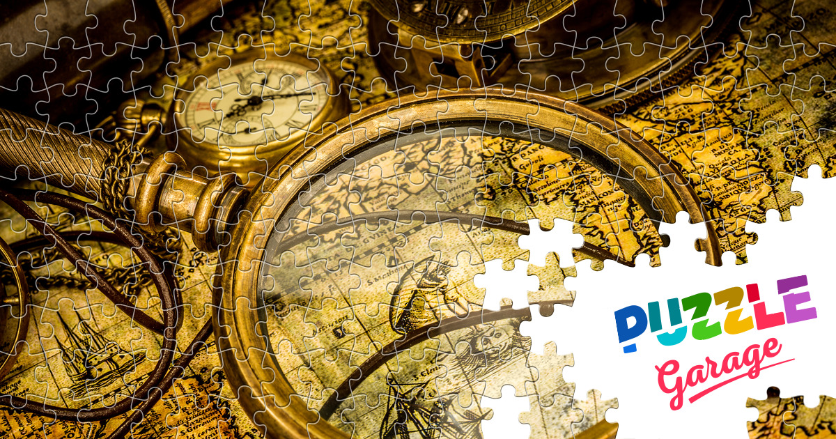 Magnifier on the map Jigsaw Puzzle (History, Maps) Puzzle Garage