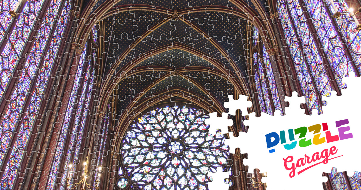 Fragment of a stained glass window in the SainteChapelle chapel Jigsaw