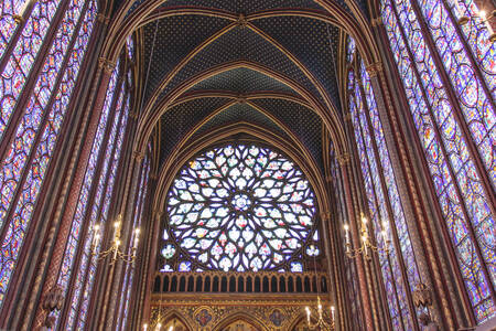 Fragment av et glassmaleri i Sainte-Chapelle-kapellet
