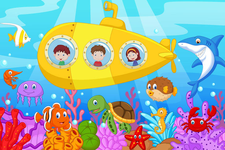 Children in a submarine