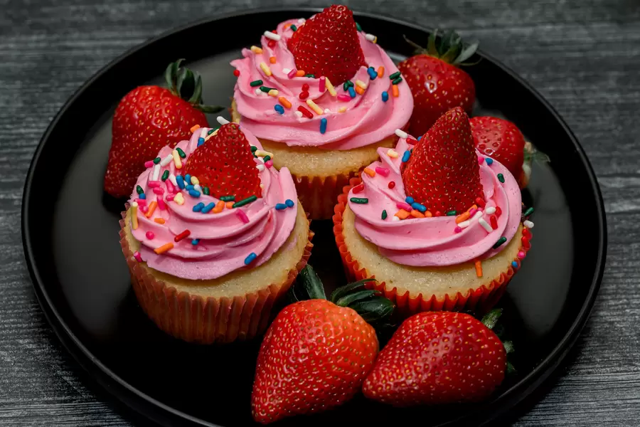 Aardbeienmuffins