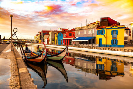 Boats on the canal in Aveiro