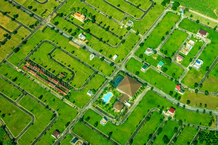 Aerial view of a quarter in the Philippines