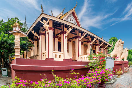 The main temple of Wat Phnom in Phnom Penh