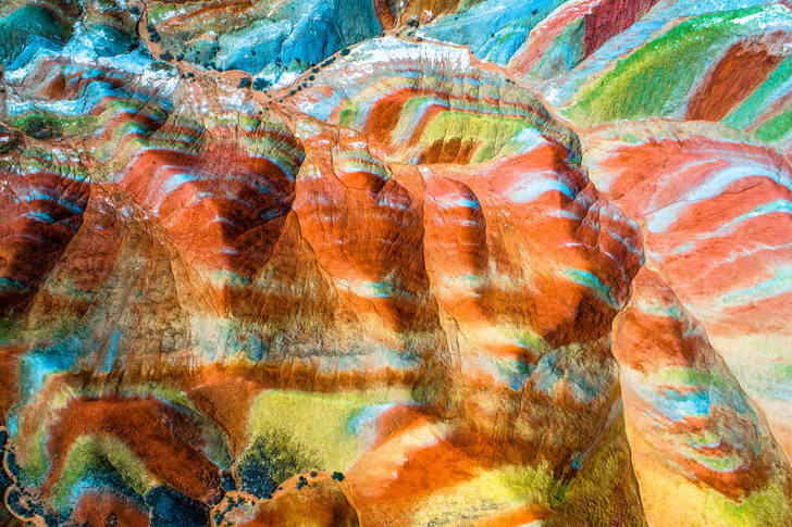 Zhangye Danxia színes sziklái
