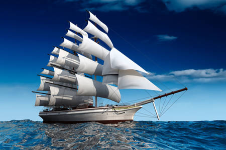 Three-masted ship
