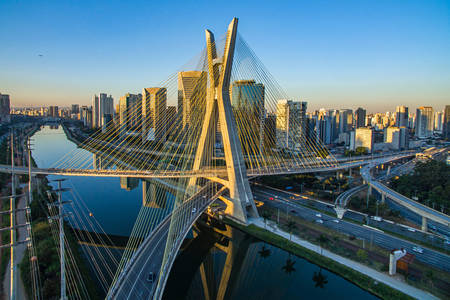 Bridge of Octavio Frias de Oliveira in Sao Paulo
