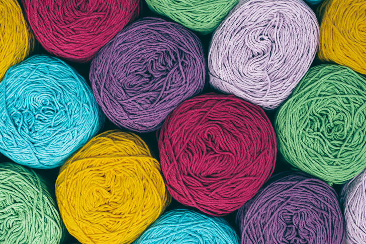 Top view of yarn