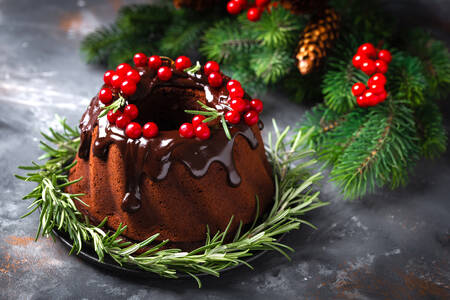 Рождественский шоколадный кекс