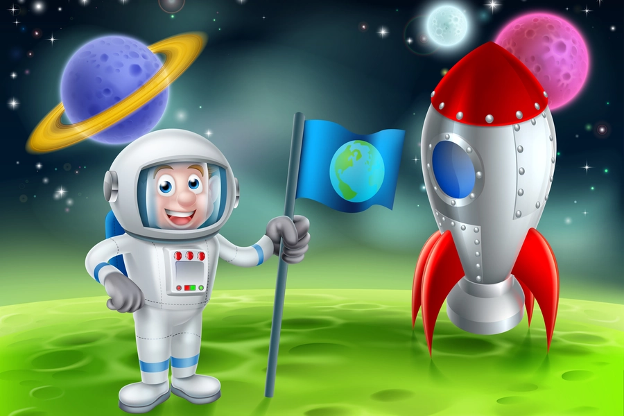 Astronautti vihreällä planeetalla