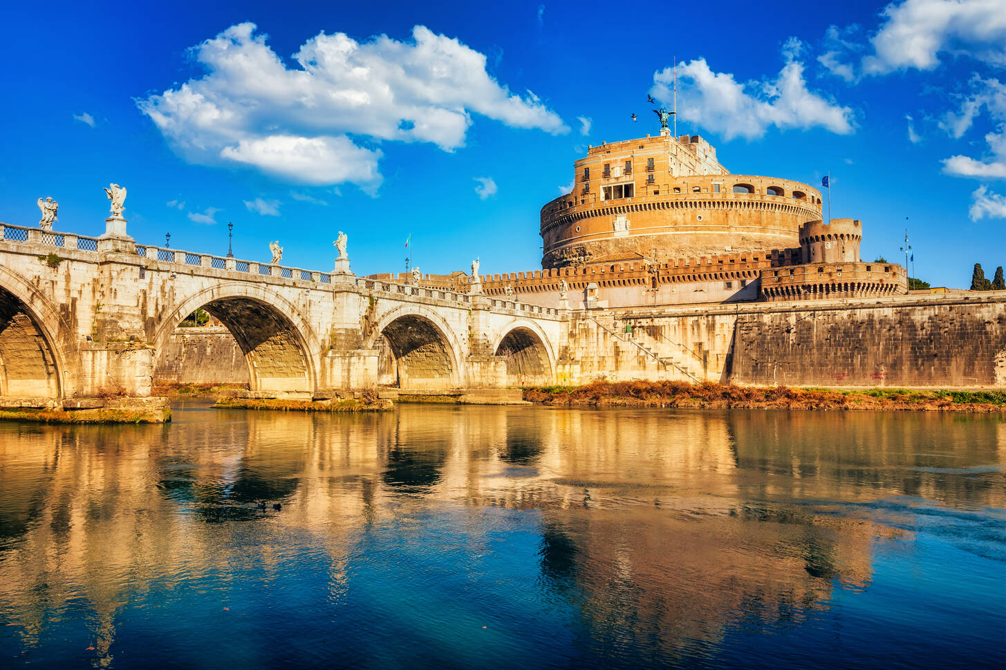 View of the bridge and Castel Sant'Angelo Jigsaw Puzzle (Countries ...