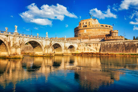 View of the bridge and Castel Sant'Angelo