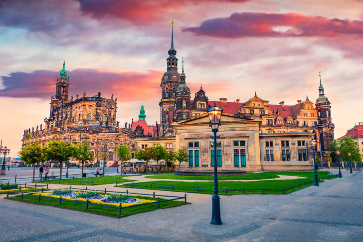 Vista da residência do castelo de Dresden