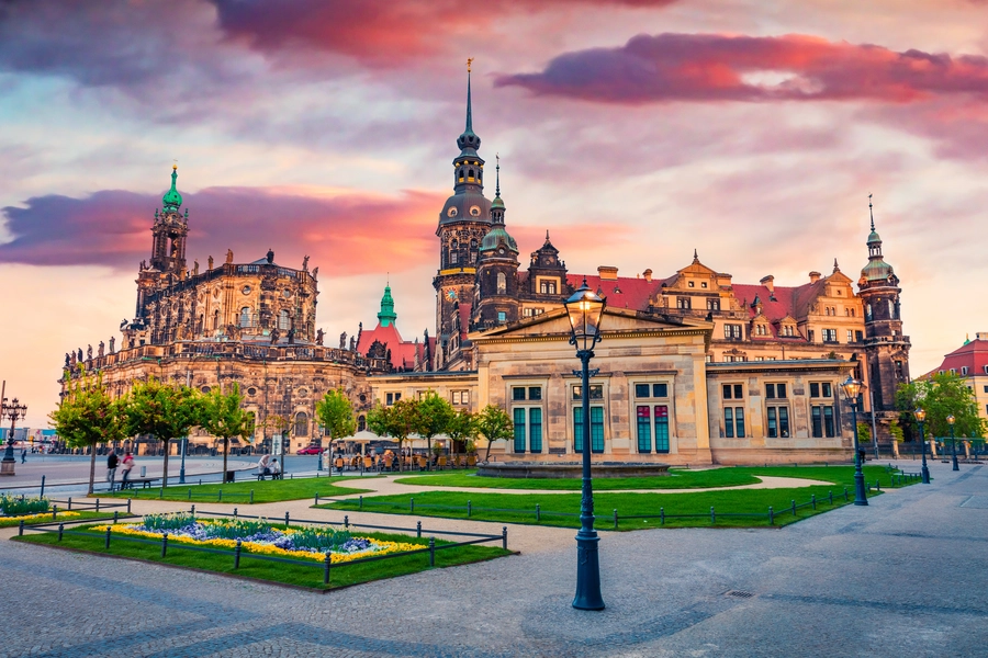 Gezicht op de kasteelresidentie van Dresden