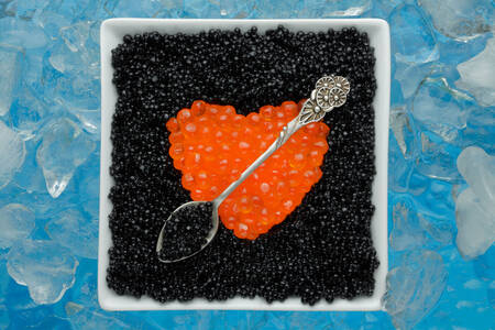 Caviar rouge et noir