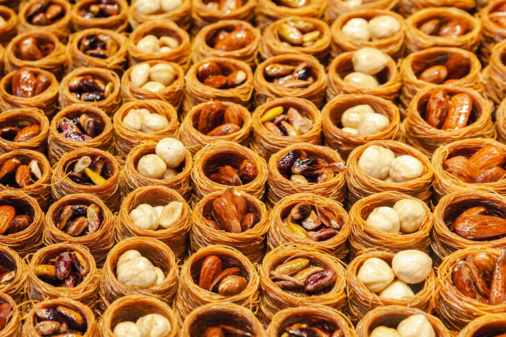 Baklava with nuts