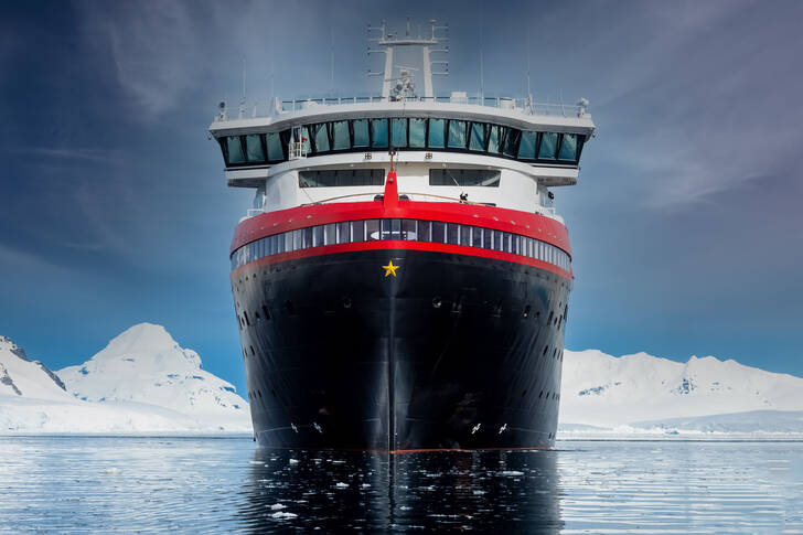 Ship in Antarctica