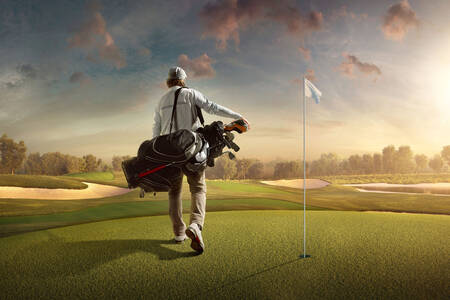 Golfer op de baan