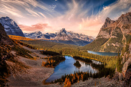Glacier Lake at sunset