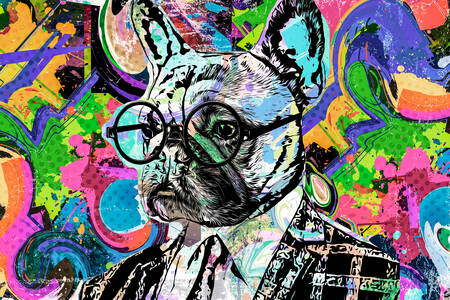 Portret van een Engelse buldog