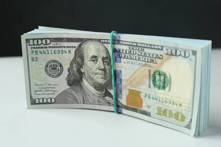 A stack of dollar bills
