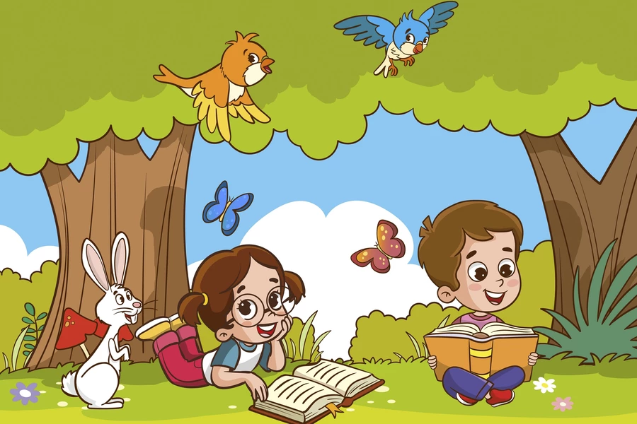 Kinderen zijn boeken aan het lezen