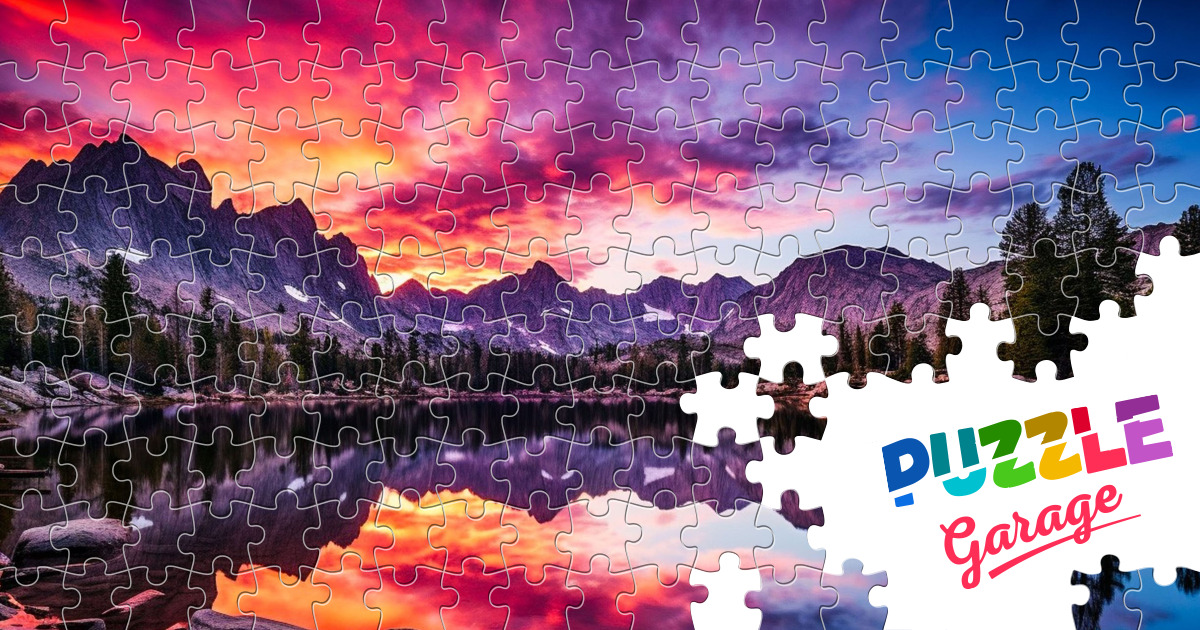 Sunset in the Sierra Nevada Mountains Jigsaw Puzzle (Nature, Mountains