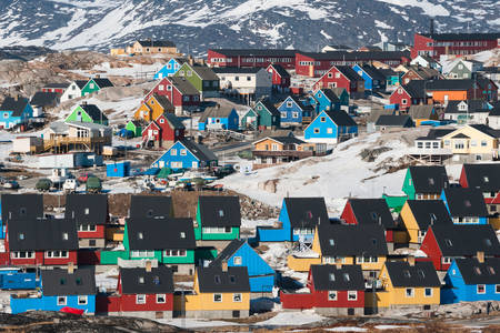Kolorowe domy w Ilulissat