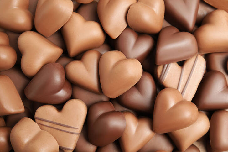 Heart-shaped chocolates