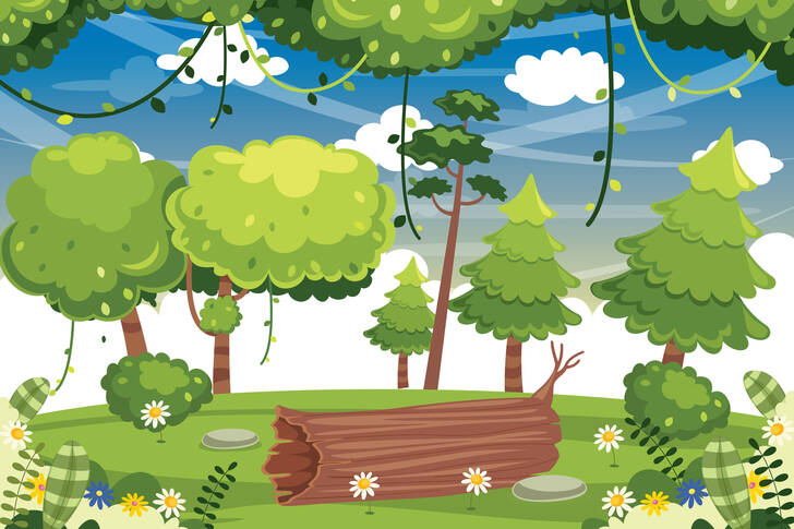 A green clearing in the forest