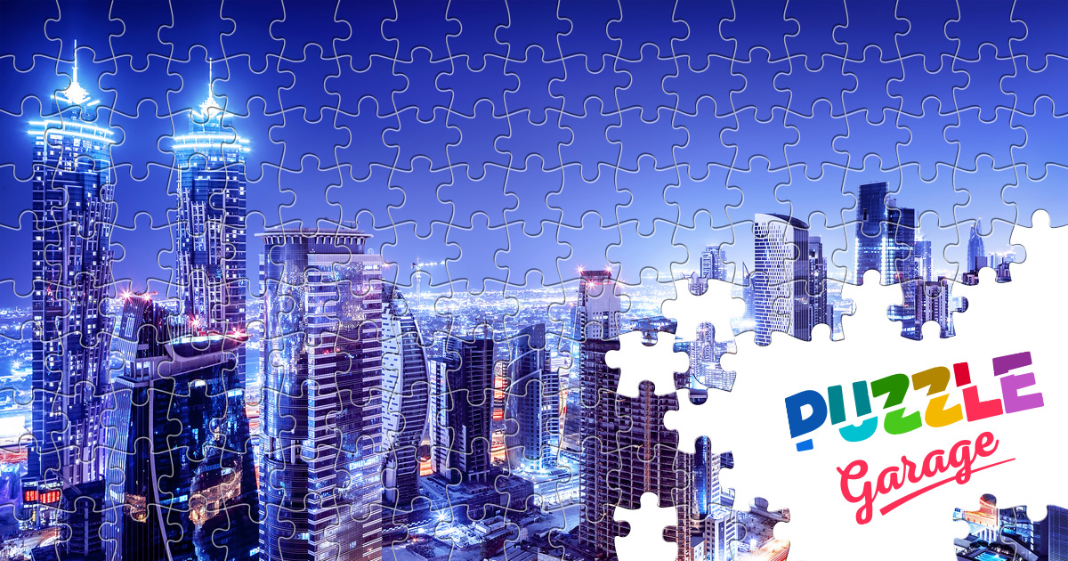 Night Dubai Jigsaw Puzzle (Countries, UAE) Puzzle Garage