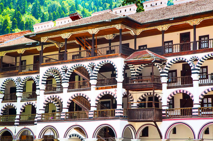 Details of the architecture of the Rila monastery