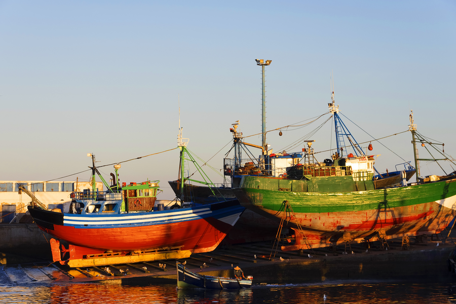Łodzie rybackie w porcie Essaouira
