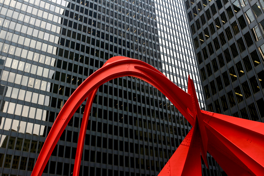 Sculpture "Flamingo" à Chicago