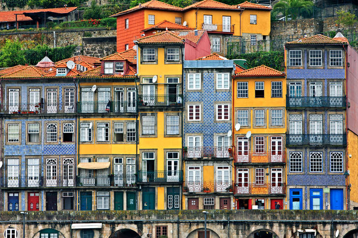 Facades of houses in Ribeira