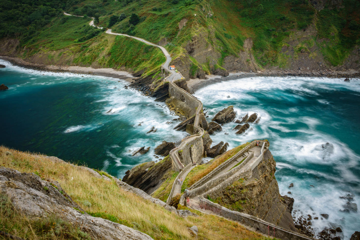 View of the stairs Gastelugache Jigsaw Puzzle (Countries, Spain ...