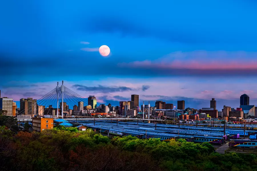 Johannesburg nacht uitzicht