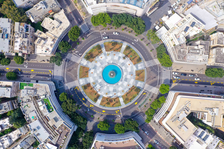 Top view of Dizengoff square