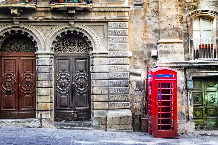 Gevel van een oud huis in Valletta