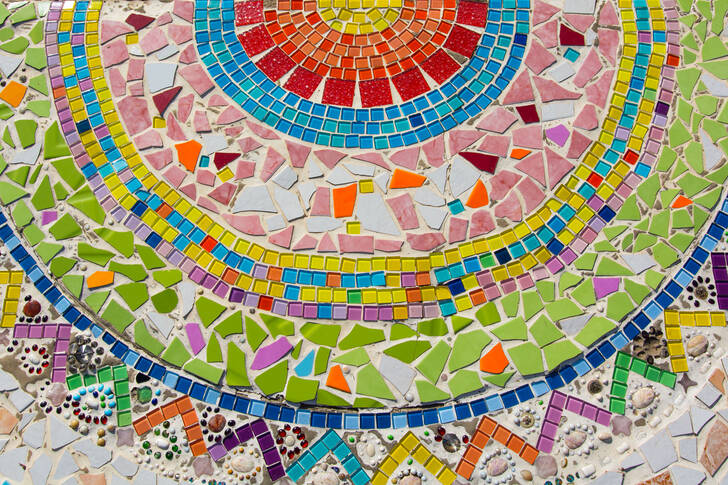 Mosaic from colorful tiles