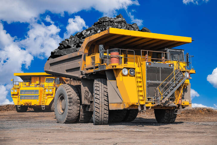 Large mining trucks
