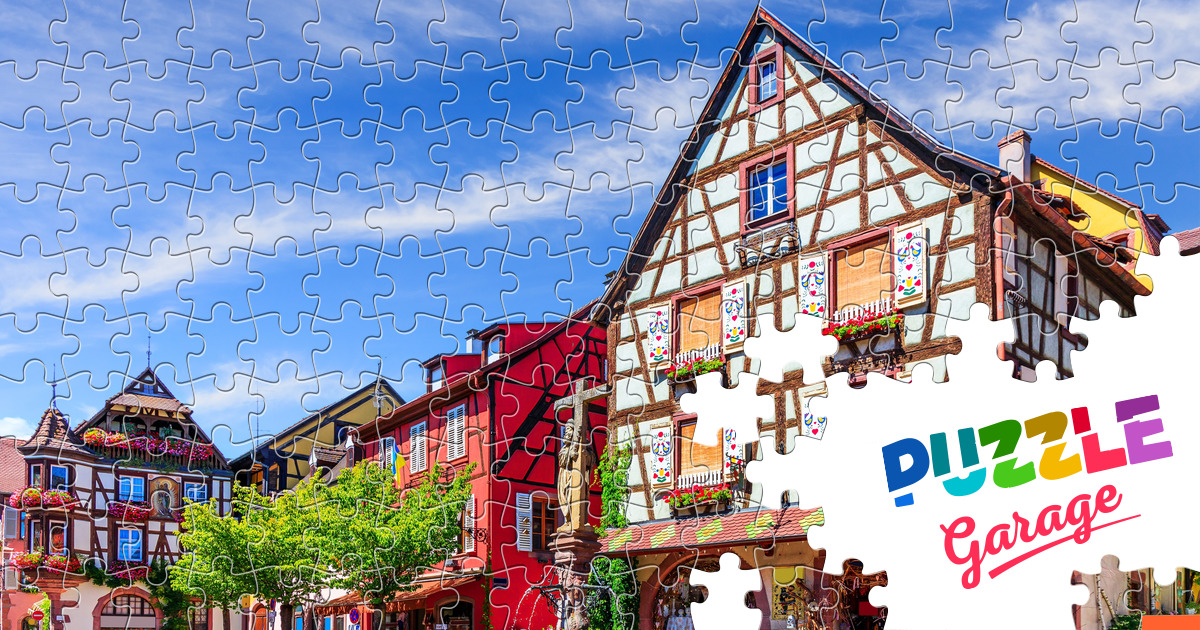 Fountain Constantine, KaysersbergVignoble Jigsaw Puzzle (Countries, France) Puzzle Garage