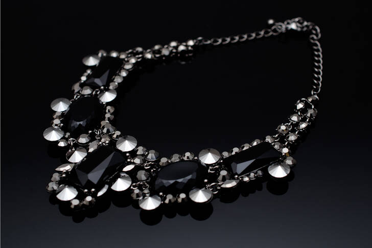Necklace with black stones