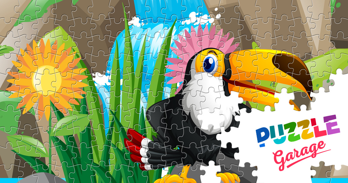 Toucan on a stone Jigsaw Puzzle (For children, Cartoon Illustrations ...