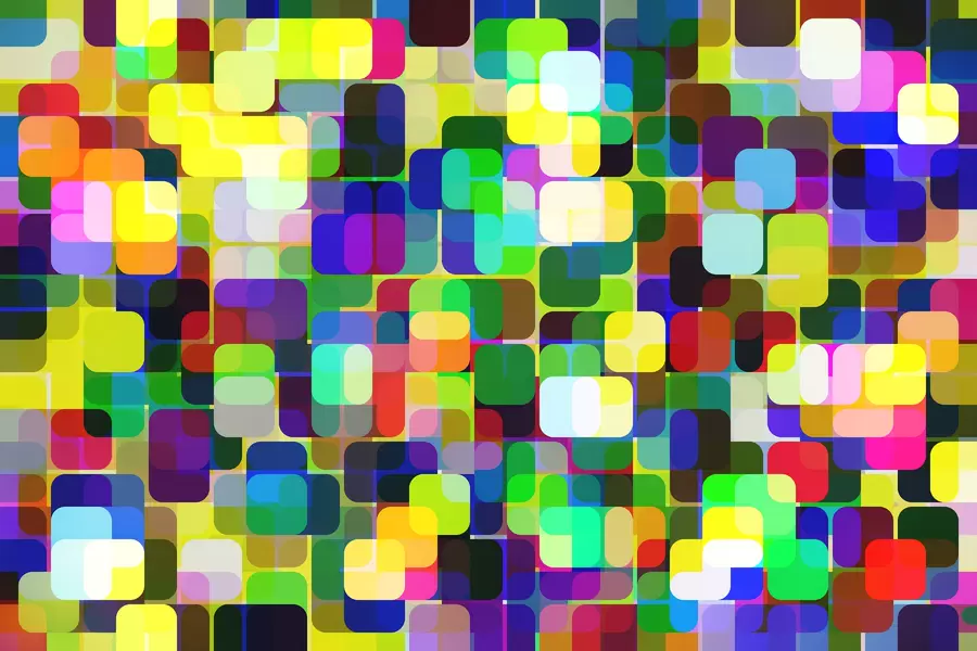 Abstracción 3D: cuadrados de colores