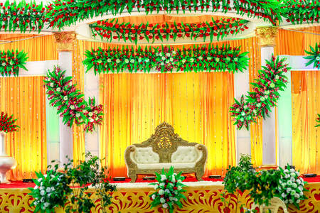 Salón de bodas tradicional indio